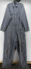 VINTAGE Big Ben Wrangler Coveralls Men 46 Long Blue Herringbone Distressed 70s 