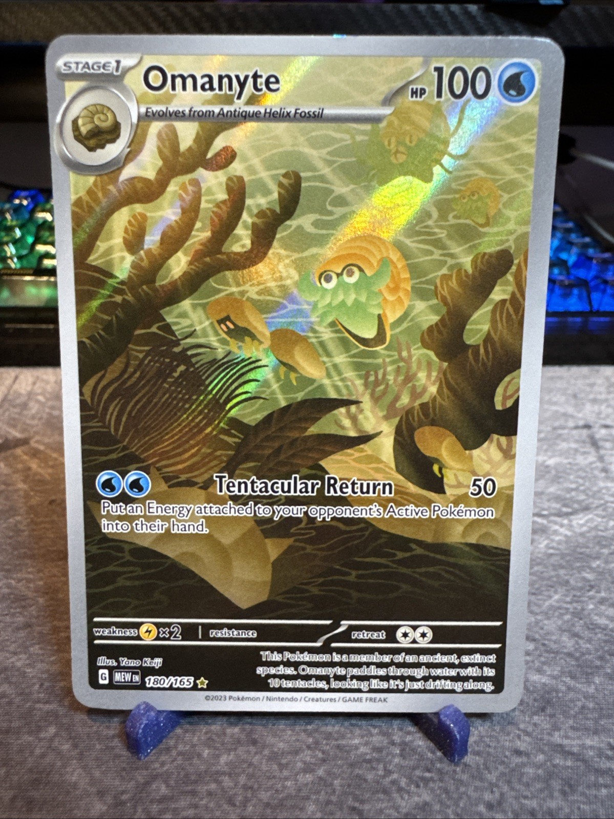 Pokémon TCG Omanyte 180/165 Illustration Rare Scarlet & Violet 151 NM