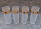 4 Vintage Mid Century MCM Gold Bar Frosted Tom Collins Highball glasses Rare