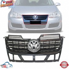 New Front Black Grille And Chrome Emblem Set 2pc For 2005-2010 Volkswagen Jetta
