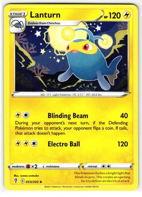 LANTURN 053/203 EVOLVING SKIES ENGLISH POKEMON TCG