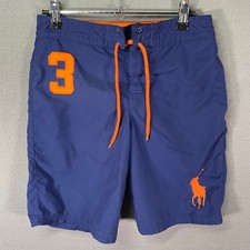 Polo Ralph Lauren Swim Trunks Boys M Navy Big Pony Logo Drawstring Shorts