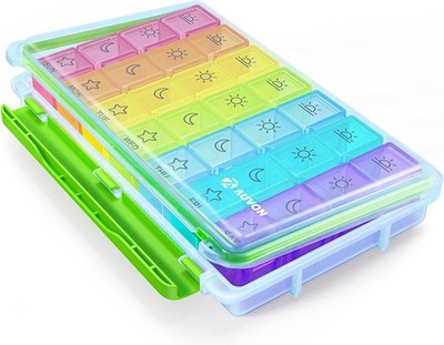 iMedassist Moisture-Proof Weekly Pill Organizer 4 Times a Day Large 7 Day Pill