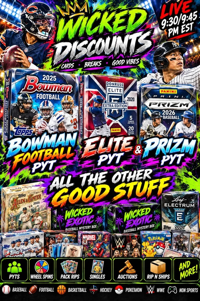 🔥PRIZM & ELITE ⚾BOWMAN 🏈PYT FULL RIP MENU MYSTERY PACKS SUPPORT!
