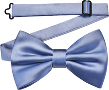 Solid Color Pre-tied Bow Tie Quality Adjustable Bowtie for Men Party Wedding