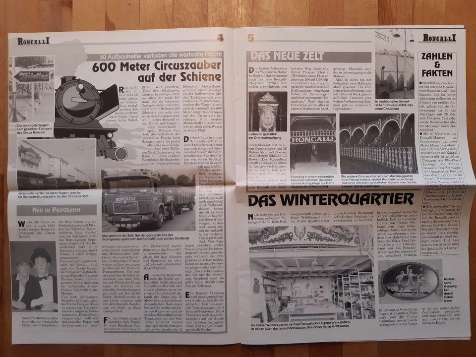 Zeitung Circus Roncalli - Hereinspaziert 1994 - Bild 3 von 4