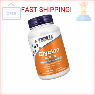 NOW Foods Supplements, Glycine 1,000 mg Free-Form, Neurotransmitter Support*, 10