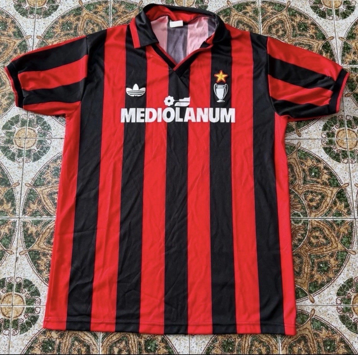 Maglia Rara Vintage Ac Milan Home Adidas Mediolanum Vintage 1990/91 No Baresi