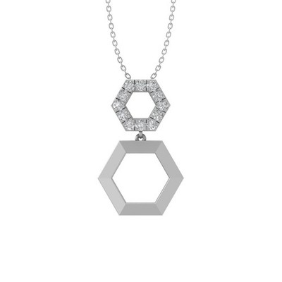 Halskette mit Anhänger 0,25 kt im Labor gezüchteter Diamant 14 kt Weißgold 18 Zoll Silberkette