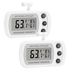Digital Refrigerator Thermometer 2 Pack for Fridge Freezer Cooler Waterproof,...