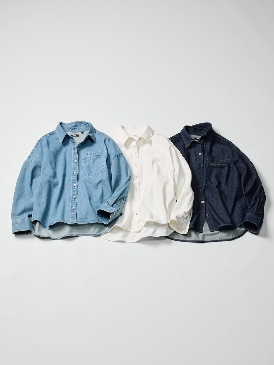 ジャケット・アウター denim over shirt jacket(unisex) UNIQLO : C Denim Relaxed Shirt Jacket Women's Japan New 3color