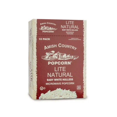 Amish Country Popcorn 10PK Microwave Lite Natural Baby White Hulless