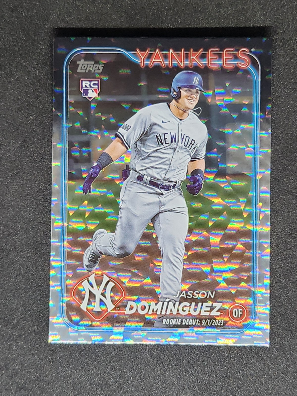 Jasson Dominguez 2024 Topps Update Rookie Debut #US175 Silver Crackle Foil (RC)