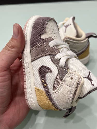 Toddler 4C Nike Air Jordan 1 Mid SE Craft TD “Inside Out Taupe Haize” DZ4467-102 - Picture 7 of 24