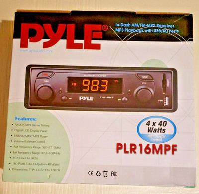 Pyle Car In Dash AM/FM/MPX/ Receiver MP3 Playback USB /SD PORT PLR16MPF NIB!