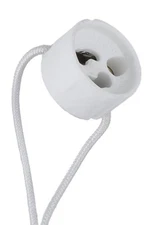 B&P Lamp Porcelain GU10 halogen socket with mounting holes, 12" leads