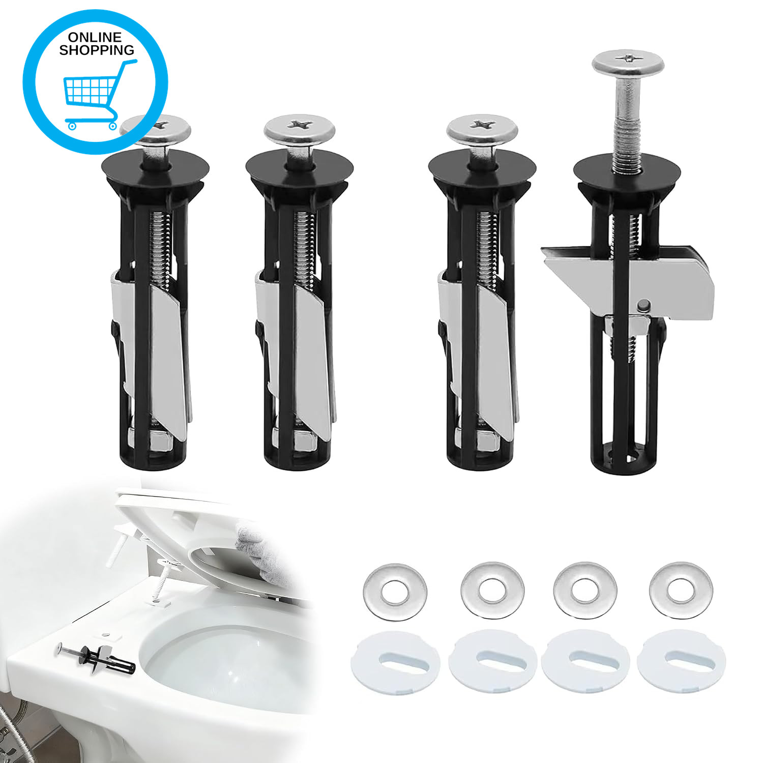 4PCS Toilet Seat Fittings Fastener Bolt Kit | Heavy Duty, Universal Toilet Seats