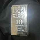 RMC Republic Metals Corporation 10 Oz 0.999 fine Silver Bar sealed