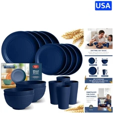 Versatile 16-Piece Plastic Dinnerware Set - Ideal for Home, Camping, and More!