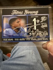 2011 Press Pass #13 Titus Young rookie card with a nice on-card autograph. rookie card picture