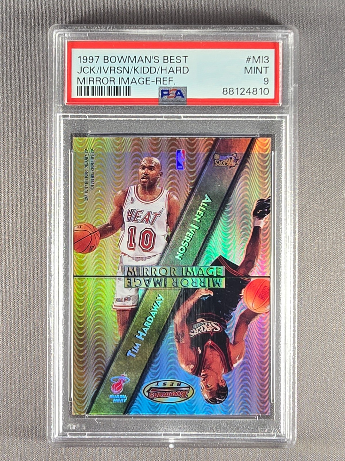 1997 Bowman's Best Mirror Image Iverson Hardaway Kidd Jackson Refractor PSA 9