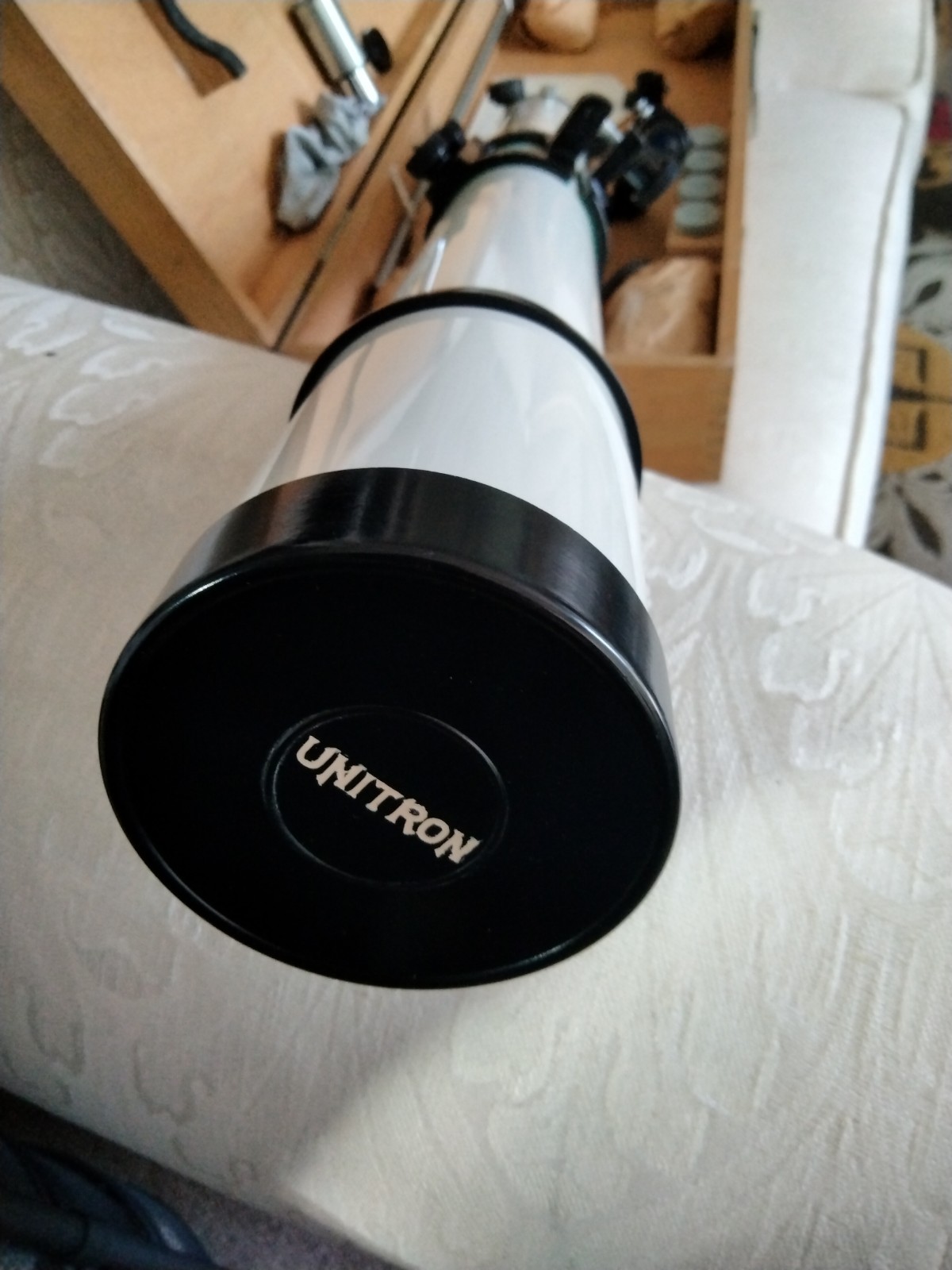 Unitron Model 128 Equatorial Refractor - Wooden Cabinets - 1.25" Unitron Adapter