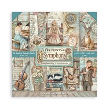 Stamperia SYMPHONY 8x8 Paper Pad 10 Sheets Art Journal Mixed Media SBBS144