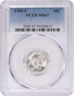1945-S Mercury Silver Dime MS67 PCGS