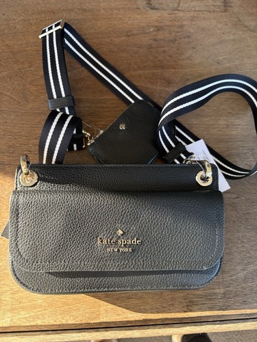 Bolso Bandolera Kate Spade Rosie Cámara Solapa Cuero Guijarro - Negro Vacaciones - Imagen 2 de 8