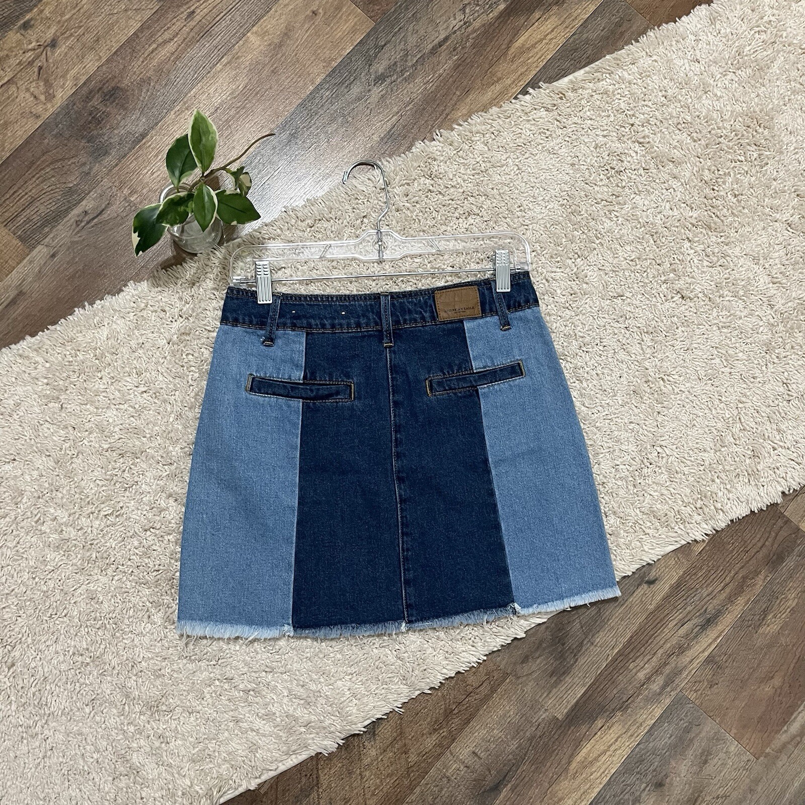 American Eagle Button Front Patchwork Two Tone Fr… - image 2