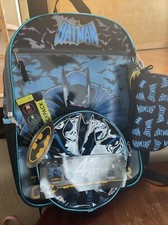 Mochila de 17" azul para computadora portátil funda lonchera DC Comics Batman Boys 4 piezas