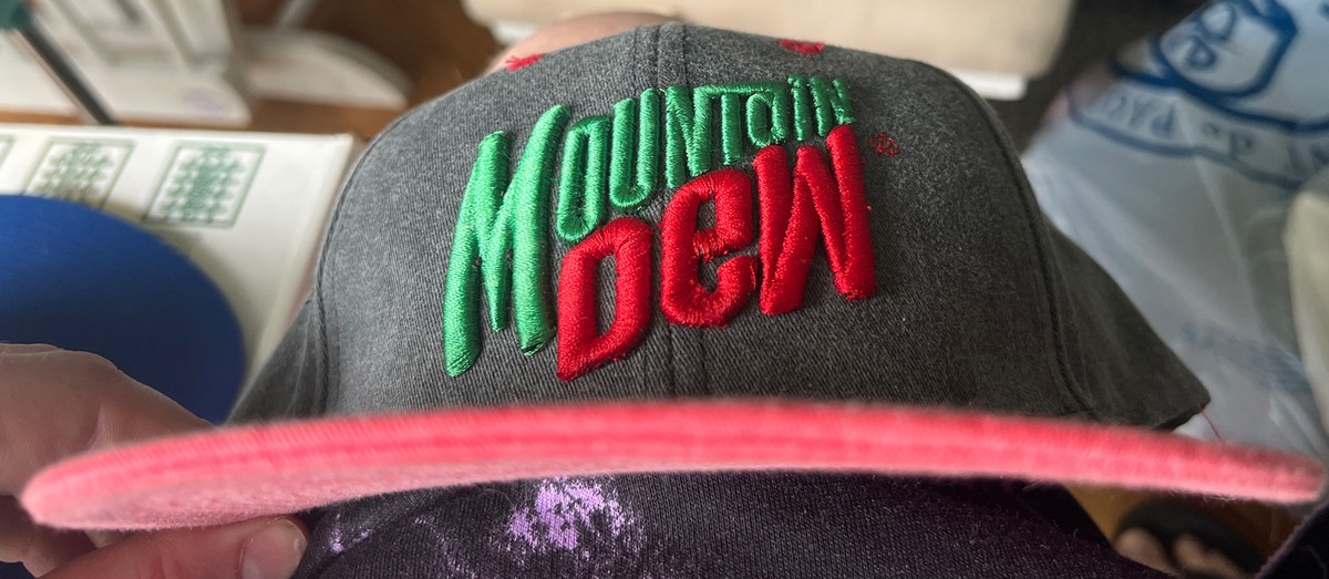 VINTAGE 80/90s Rare Mountain Dew Hat Cap SnapBack DuPont Rim