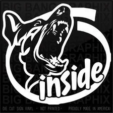 BEWARE of SHEPHERD Dog Vinyl Sticker Security ADT Canine Open Mouth Bite K9 Unit