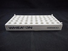 WHEATON Plastic Vial Tube Rack 12.5mm ID 50-Well Polypropylene White 985800 B