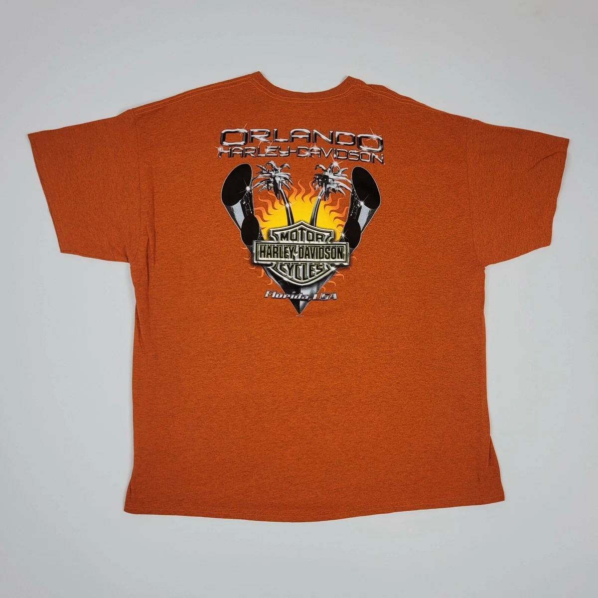 Harley Davidson T-Shirt Orlando Florida Men's Size 2XL Orange