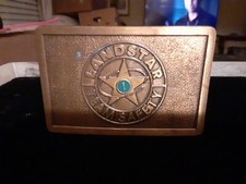 Vintage LandStar Team Safety Brass Belt Buckle 3in. x 2in.
