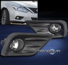 BUMPER DRIVING FOG LIGHTS LAMP CHROME W/BEZEL FIT FOR 2016-2018 ALTIMA SEDAN 4DR