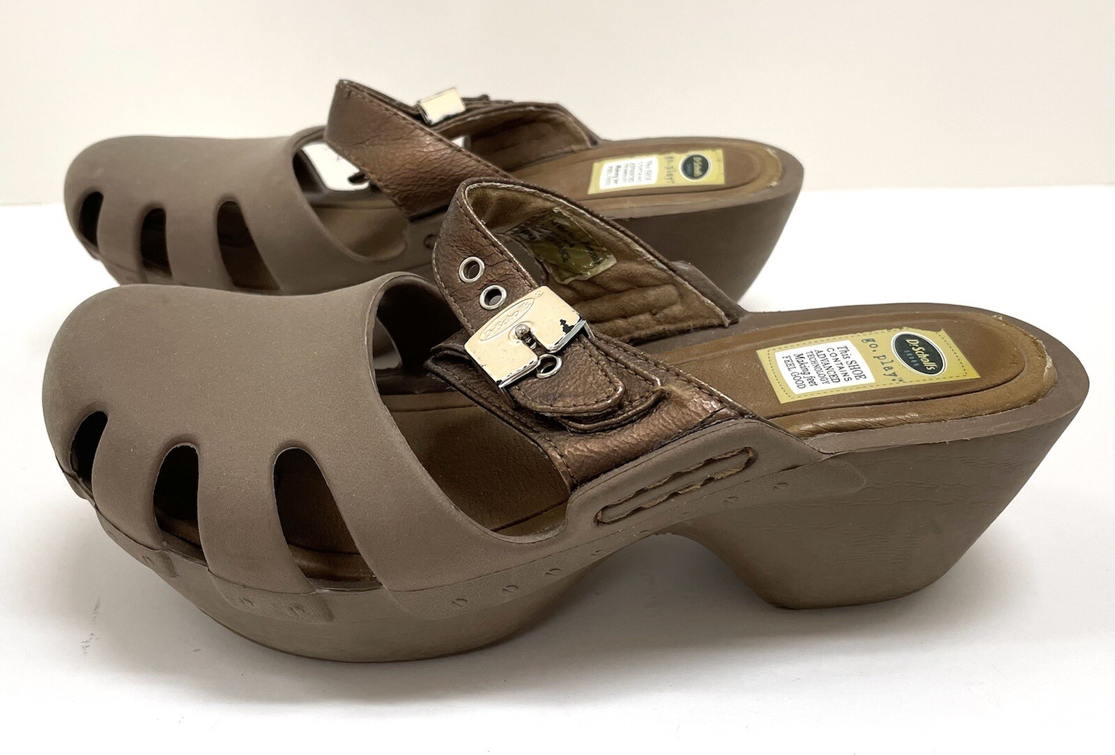 Dr. Scholl’s “Dance” Clogs Comfort Platform Brown Sandals eBay