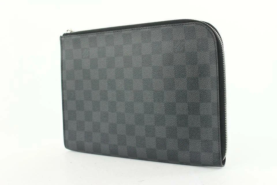 Louis Vuitton Black Damier Graphite Pochette Jour PM Document Bag 574lvs614