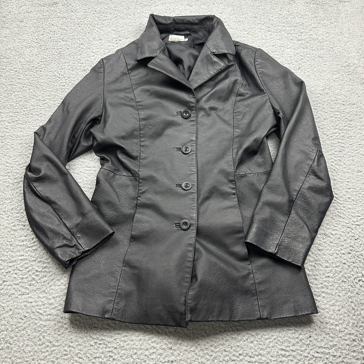 Tribeca Studios Jacket Womens Large Leather Blazer Button Up Coat ...