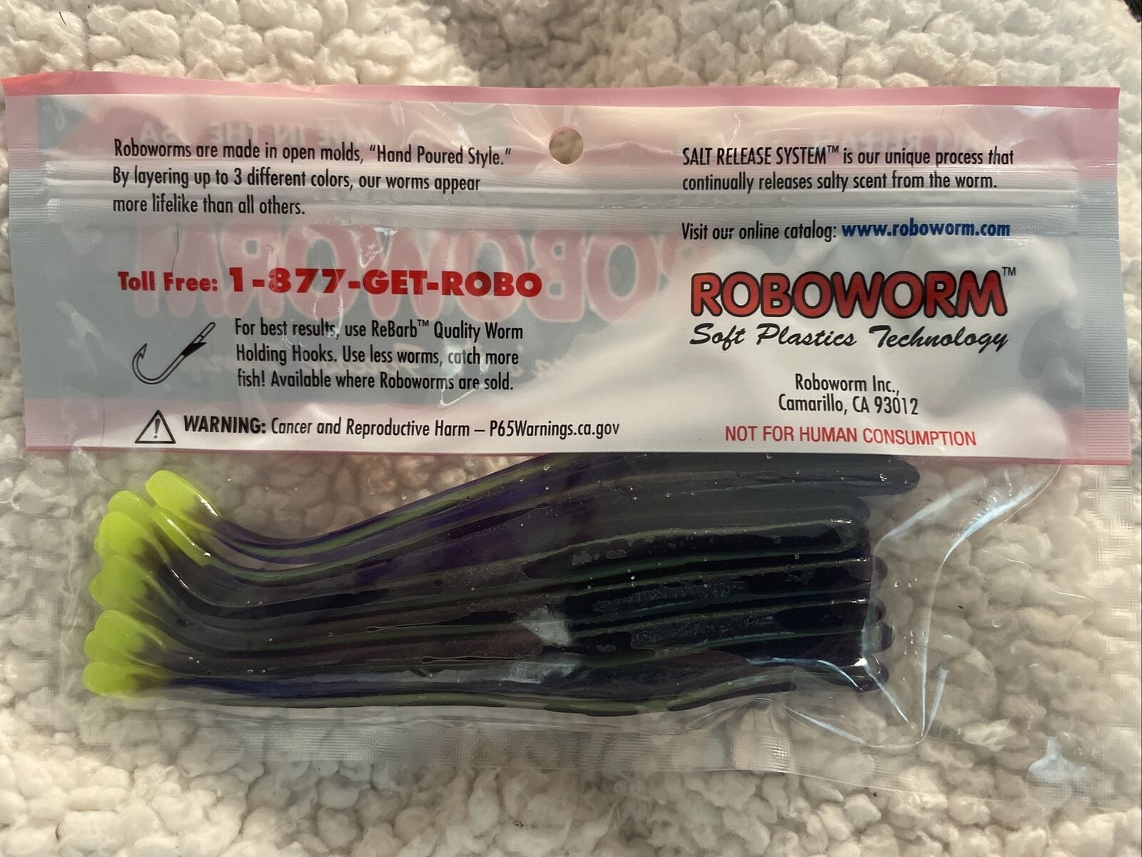 Roboworm 6 Straight Tail June Bug Finesse Fishing Worms 10 Pack NEW