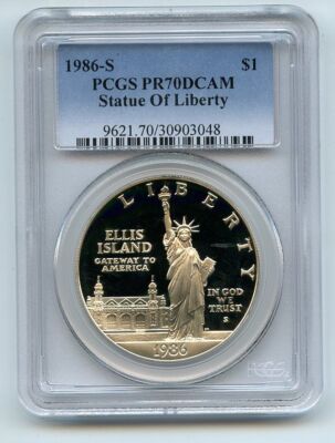 1986 S $1 Statue of Liberty Silver Commemorative Dollar PCGS