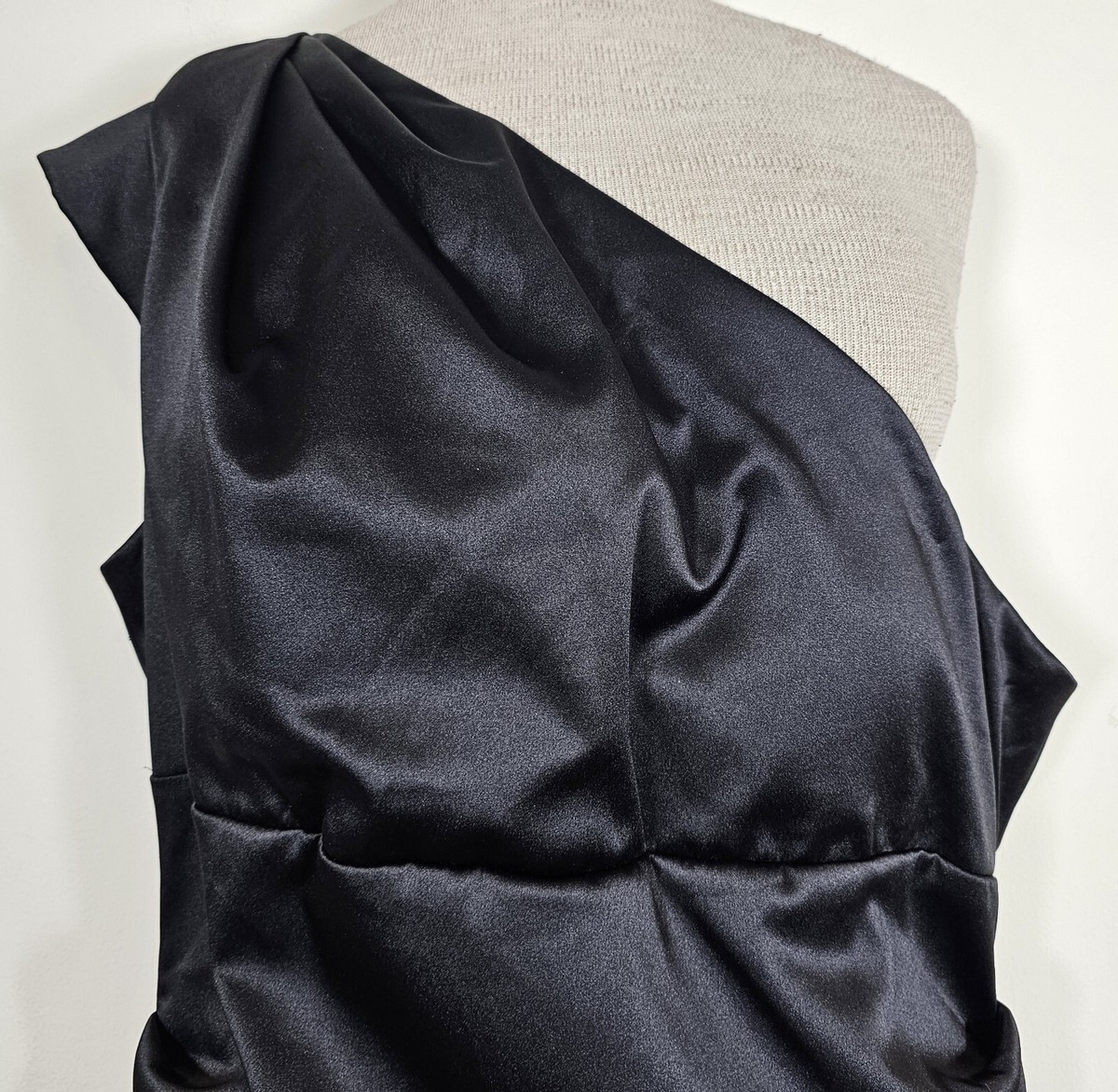 Sally USA Black Satiny Cocktail One-Shoulder Dress, Sz X large | eBay Sally USA Black Satiny Cocktail One-Shoulder Dress, Sz X large | eBay