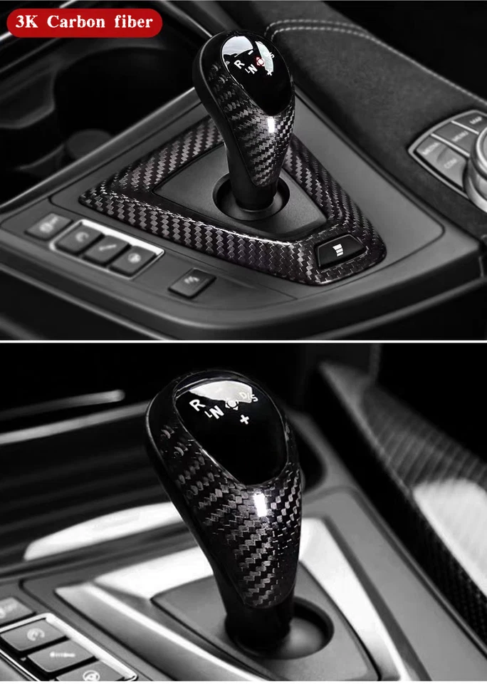Real Carbon Fiber Style Gear Shift Knob Trim Cover For BMW M3 F80 M4 F82 M2 F85 Foto 4 de 4