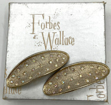 Vintage MUSI Brilliant Faceted Rhinestone Shoe Clips With Forbes  Wallace Box