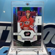 2016-17 UD Trilogy #59, SEBASTIAN AHO SP RC 🔥🔥🔥 Black Rookie Premieres /99