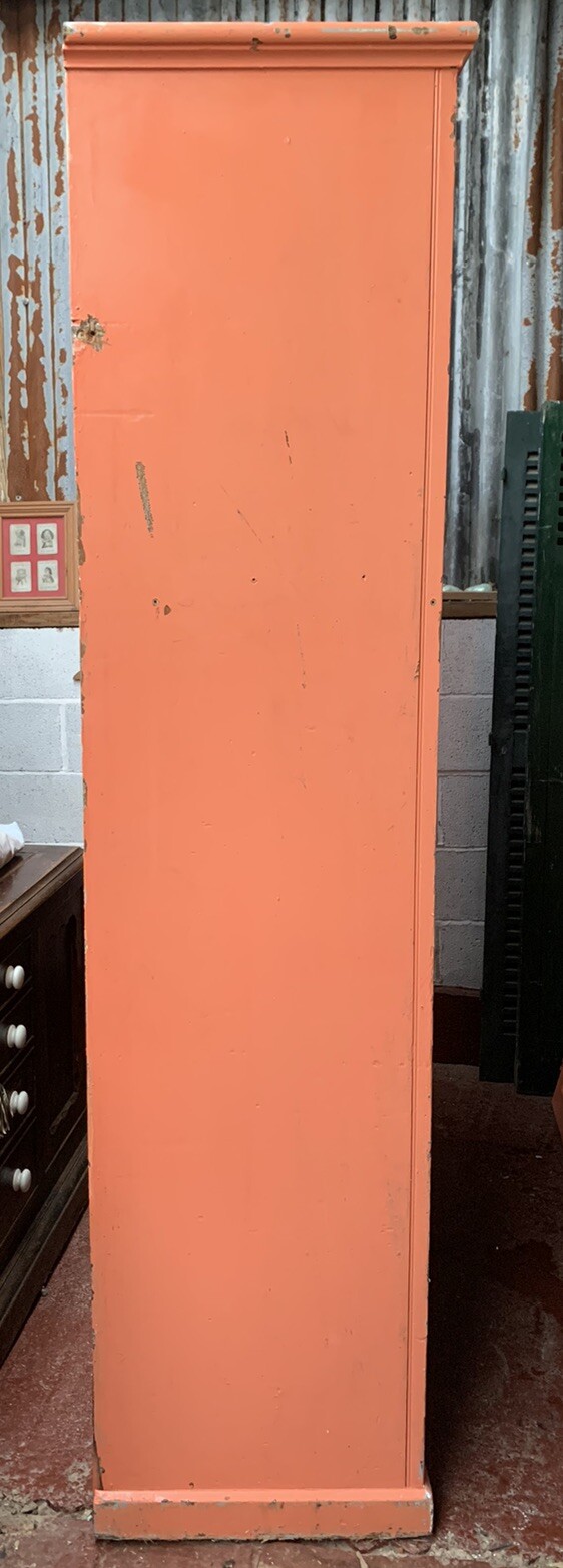 Painted Pitch Pine School Cupboard / Kitchen Pantry / Housekeepers