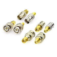 8PCS SMA to BNC Connectors Kit Male Female RF Coax Coaxial Adapter Converter Kit