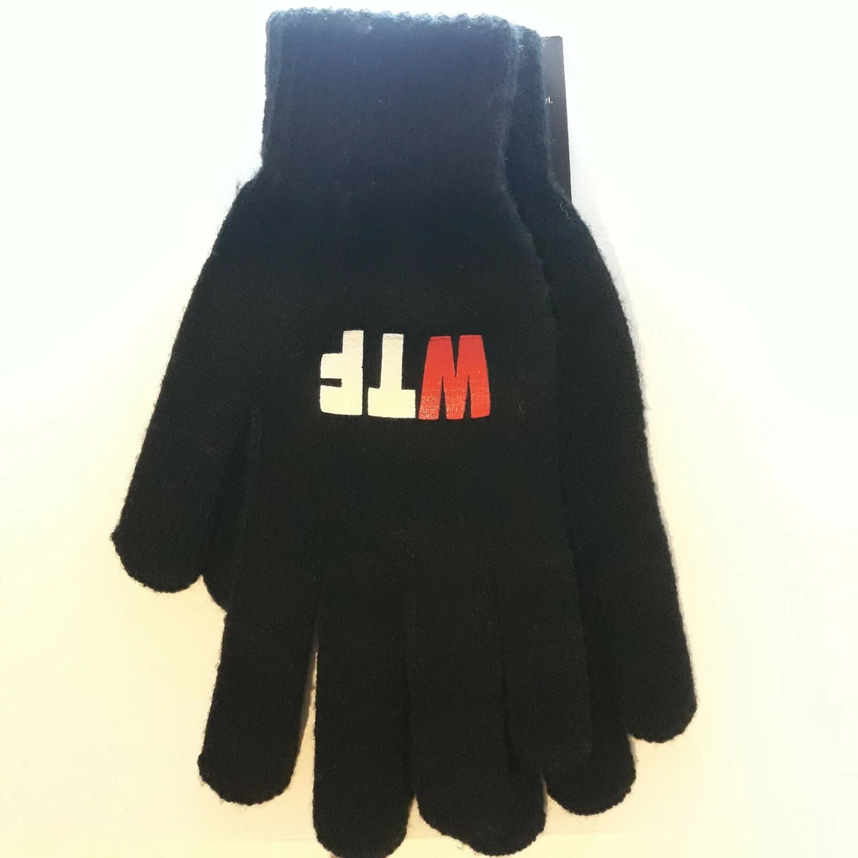 Paire de gants W T F 🖕 Taille Unique Adulte Noir - Photo 2/3