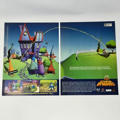 Stupid Invaders Sega Dreamcast PC Censored Print Ad/Poster Promo Art